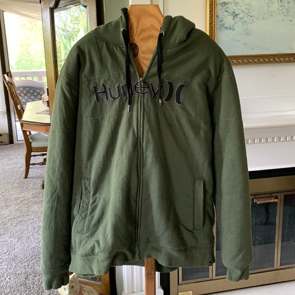 Hurley Other - Mens Hurley fleece lined hoodie jacket size XXL